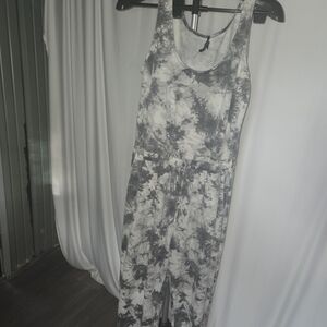 Gray Tie-Dye Sleeveless Dress